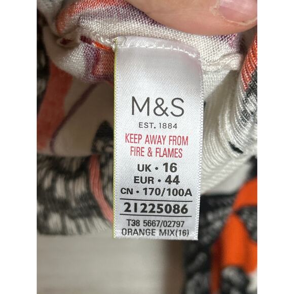 Marks & Spencer 12 orange black button up cardigan long sleeve lightweight boho - Picture 4 of 6